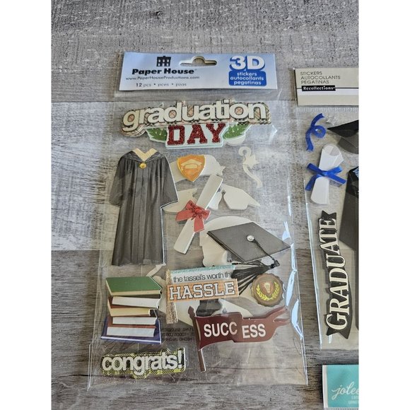 Sticker Lot Grad Graduation Graduate Scrapbooking 3D Stickers Jolee's RARE #60 - Picture 8 of 10